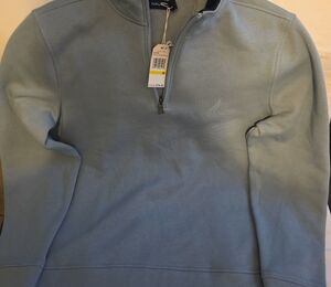 Nautica Men's Light Blue Zip-Up Sweater